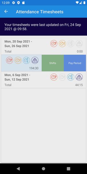 ESS GO - Attendance timesheets