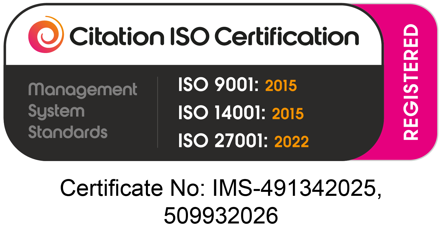 ISO 9001, 14001, 27001 certified
